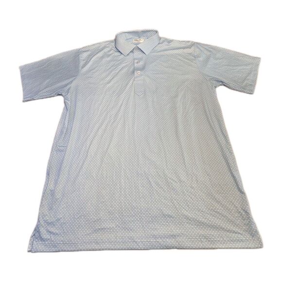 NWOT Collars & Co Featherweight Dress Collar Polo Shirt XL Ocean Key Blue Micro - Picture 2 of 7